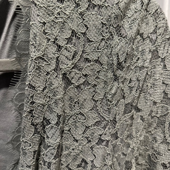 Diane Von Furstenberg Womens Julianna Wrap Dress 14 Silver Gray Lace 3/4 Sleeve - Picture 3 of 5